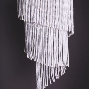 Chandelier - Beaded Draped - White